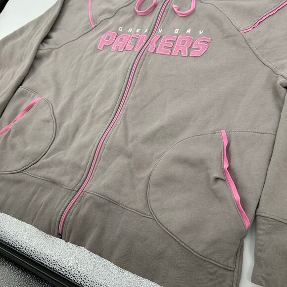 Vintage 90s y2k womens Reebok NFL Green Bay Packers Football Full Zip Sweatshirt - Picture 4 of 7